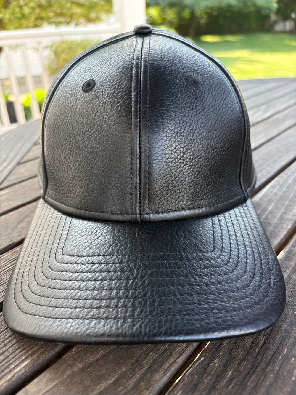 Marc By Marc Jacobs Black Leather Baseball Cap